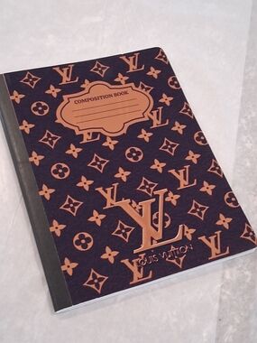 Designer inspired Monogram Composition Notebook - Brown & Black.New